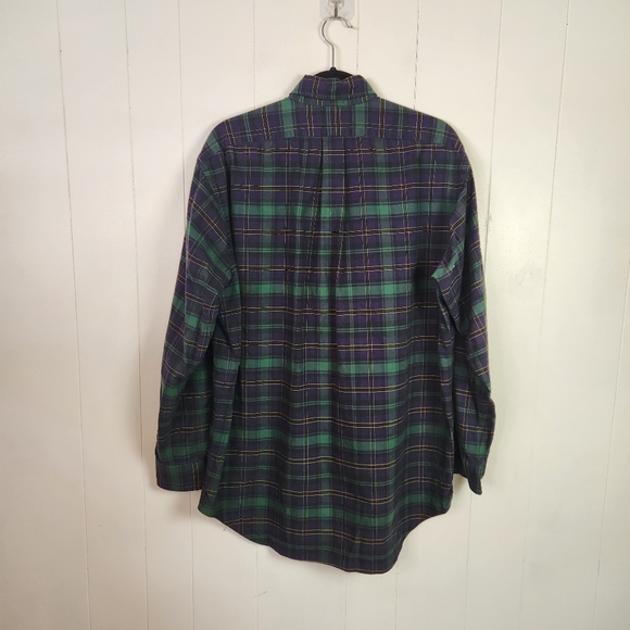 Ralph Lauren Blue Green Plaid Long Sleeve Button Down Shirt Mens Size Medium - Picture 2 of 7